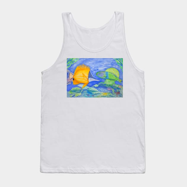 tropical fish. yellow and parrott fish. peixe papagaio Tank Top by terezadelpilar